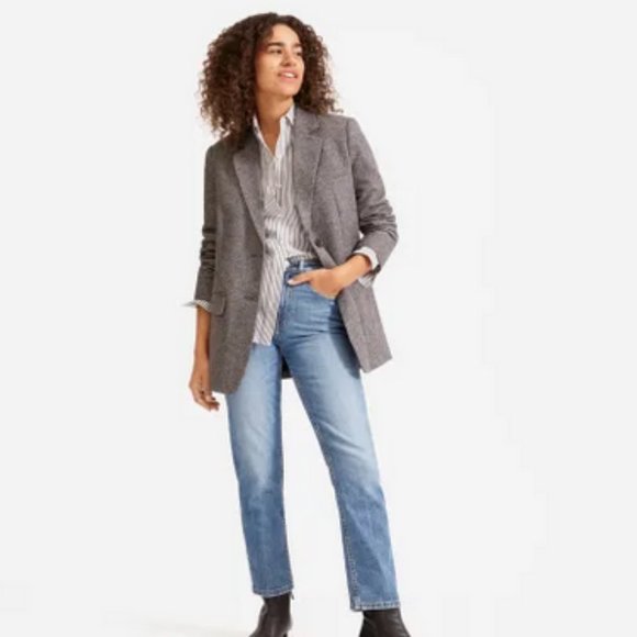 Everlane Oversized Blazer Grey Herringbone (Like New) - Picture 2 of 7